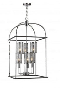 LARGE SILVER CAGE CHANDELIER (CLEARANCE)