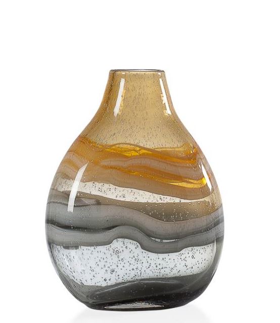 Andrea Amber Swirl Vase (3 Sizes) - Niche Decor